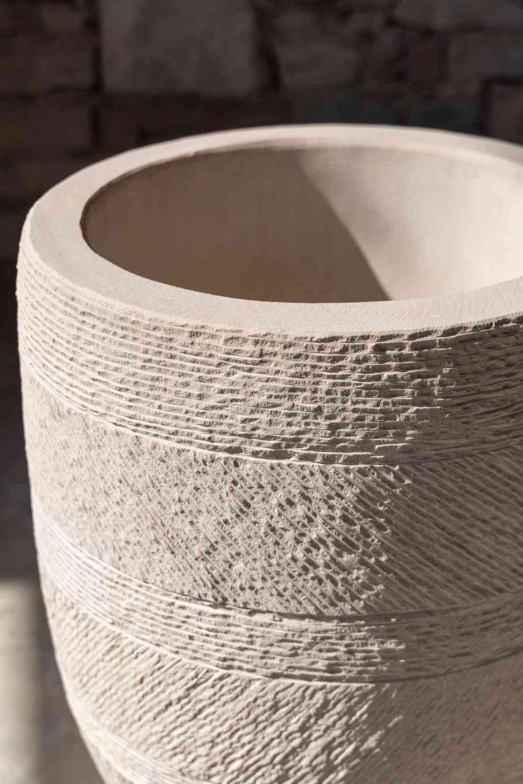 Rumi Beige Stone Planter