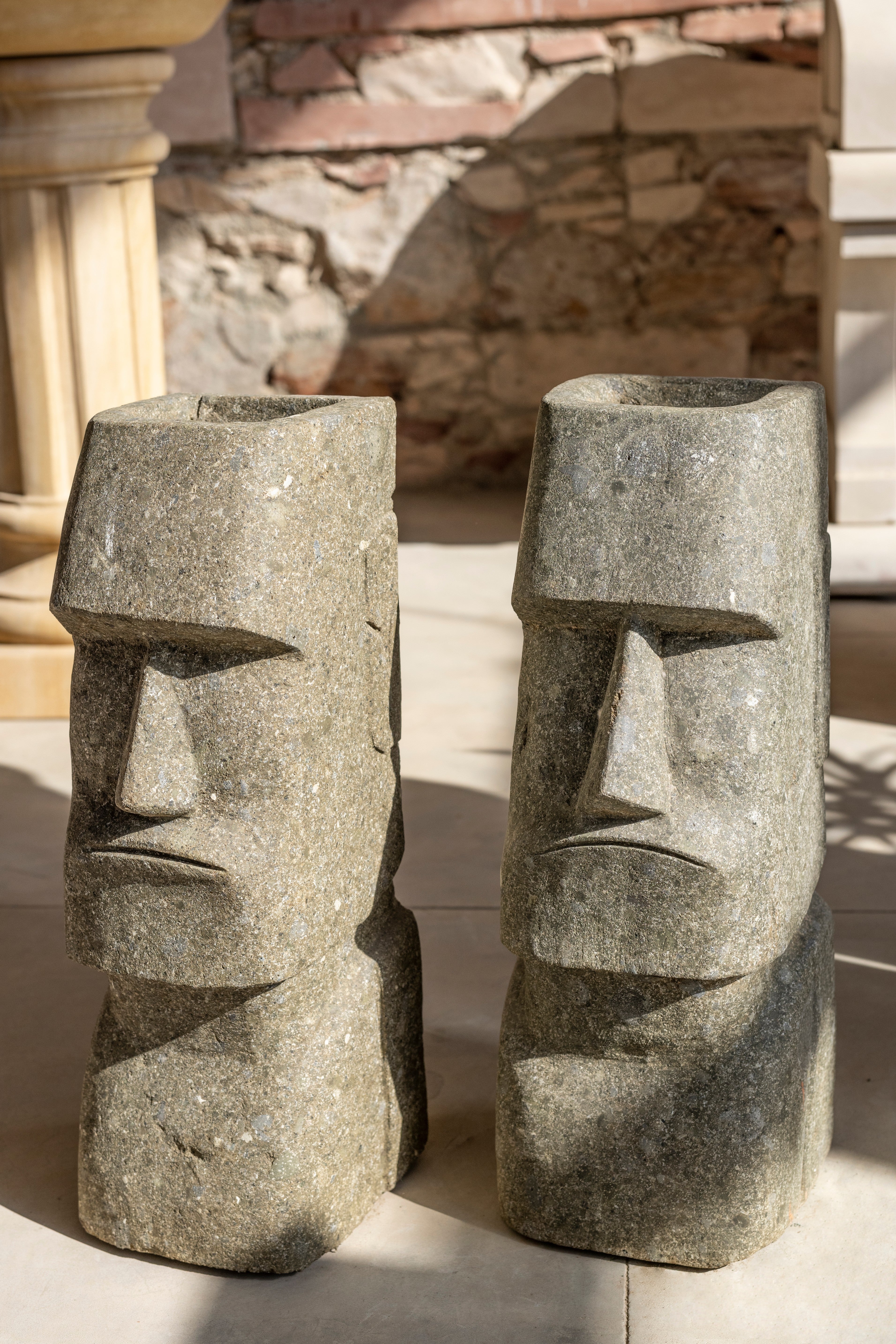 Moai Sculpture in Green Stone