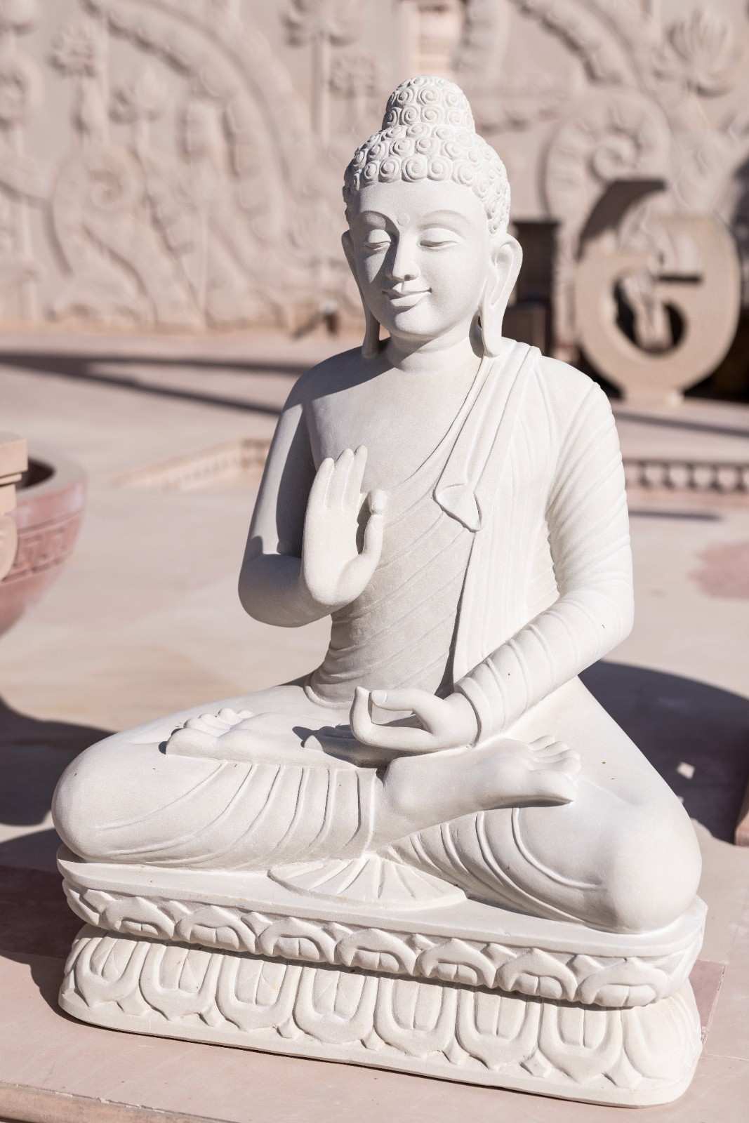 Mint Stone Buddha Sculpture