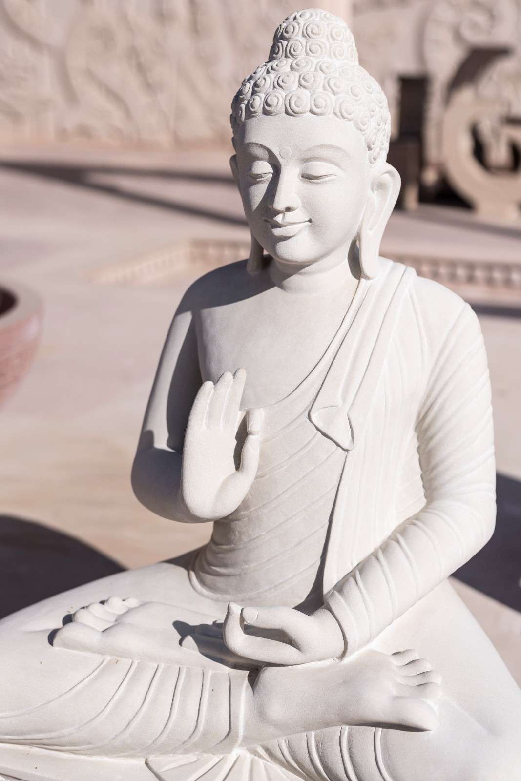 Mint Stone Buddha Sculpture