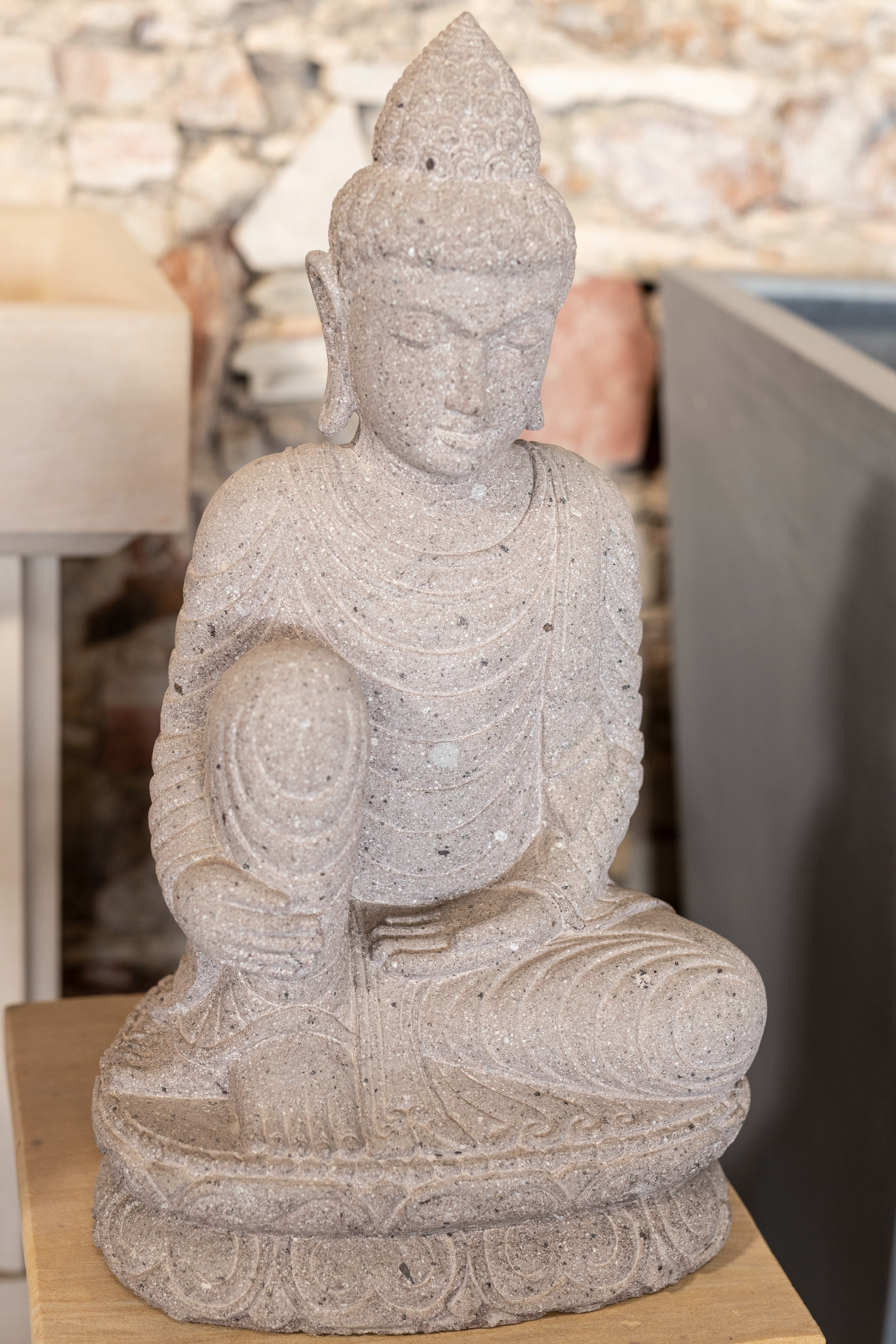 Green Stone Buddha Sculpture
