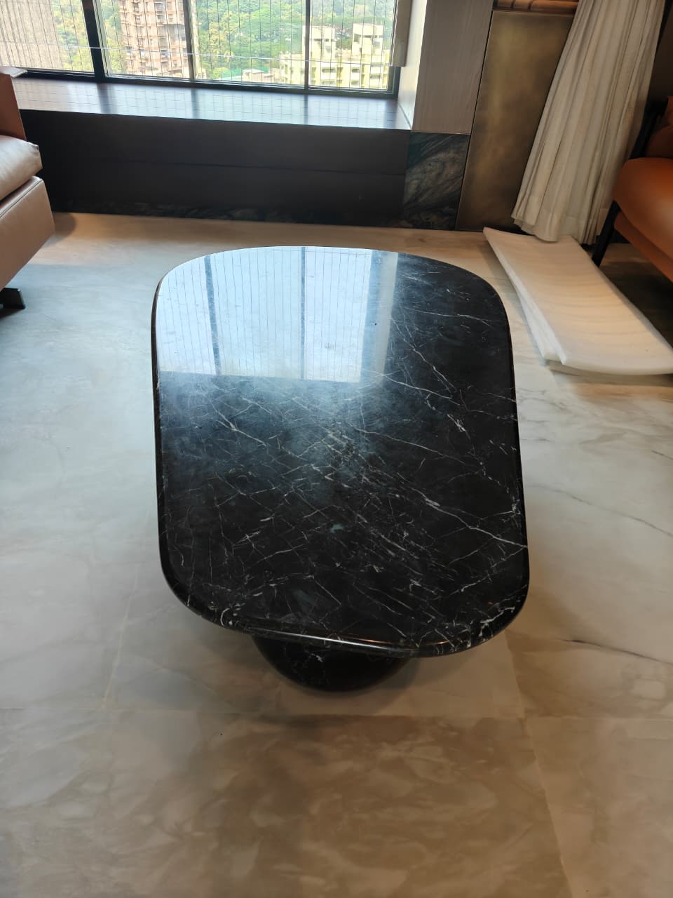 Black Marquina Globe Coffee Table
