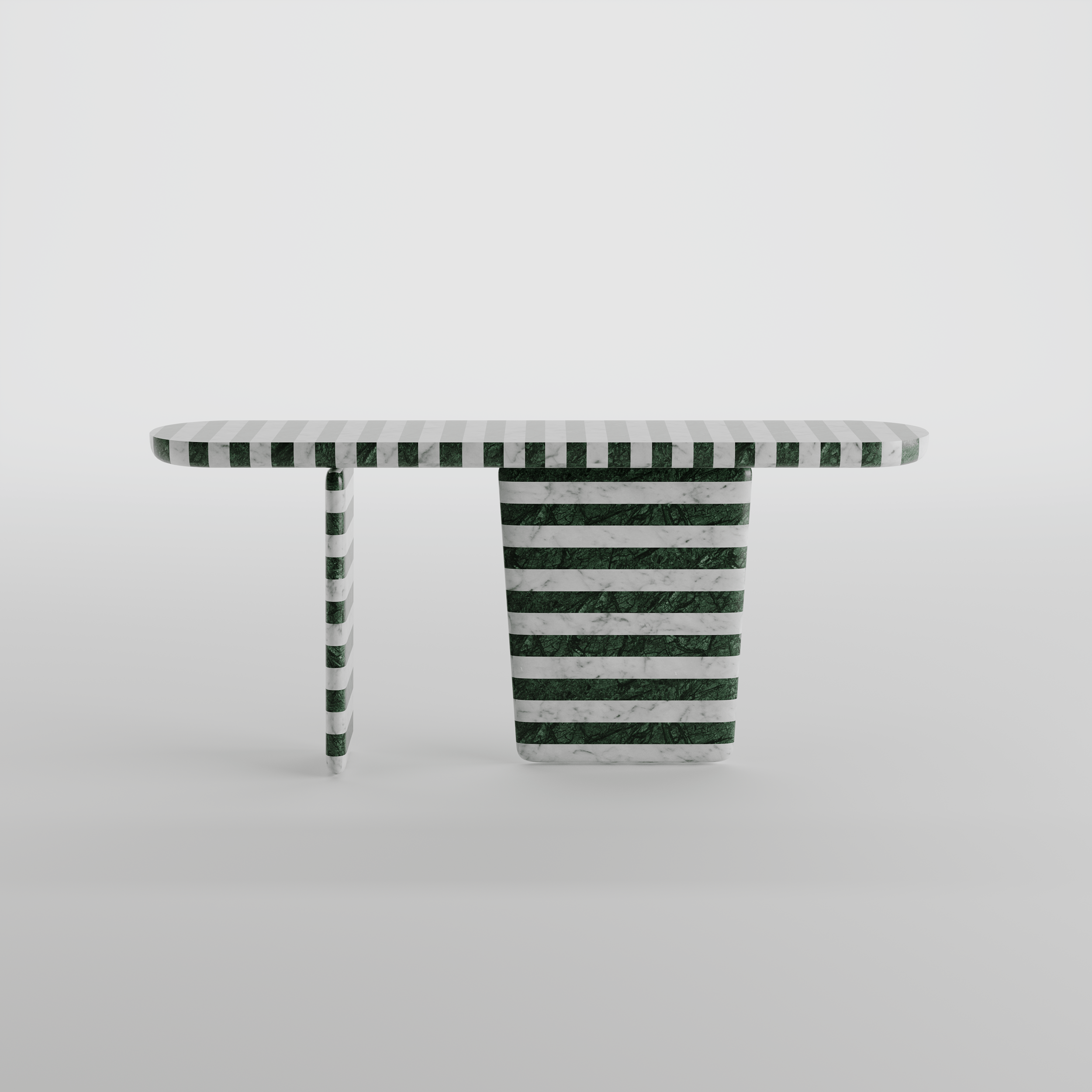 Tesselate Linear Marble Inlay Console