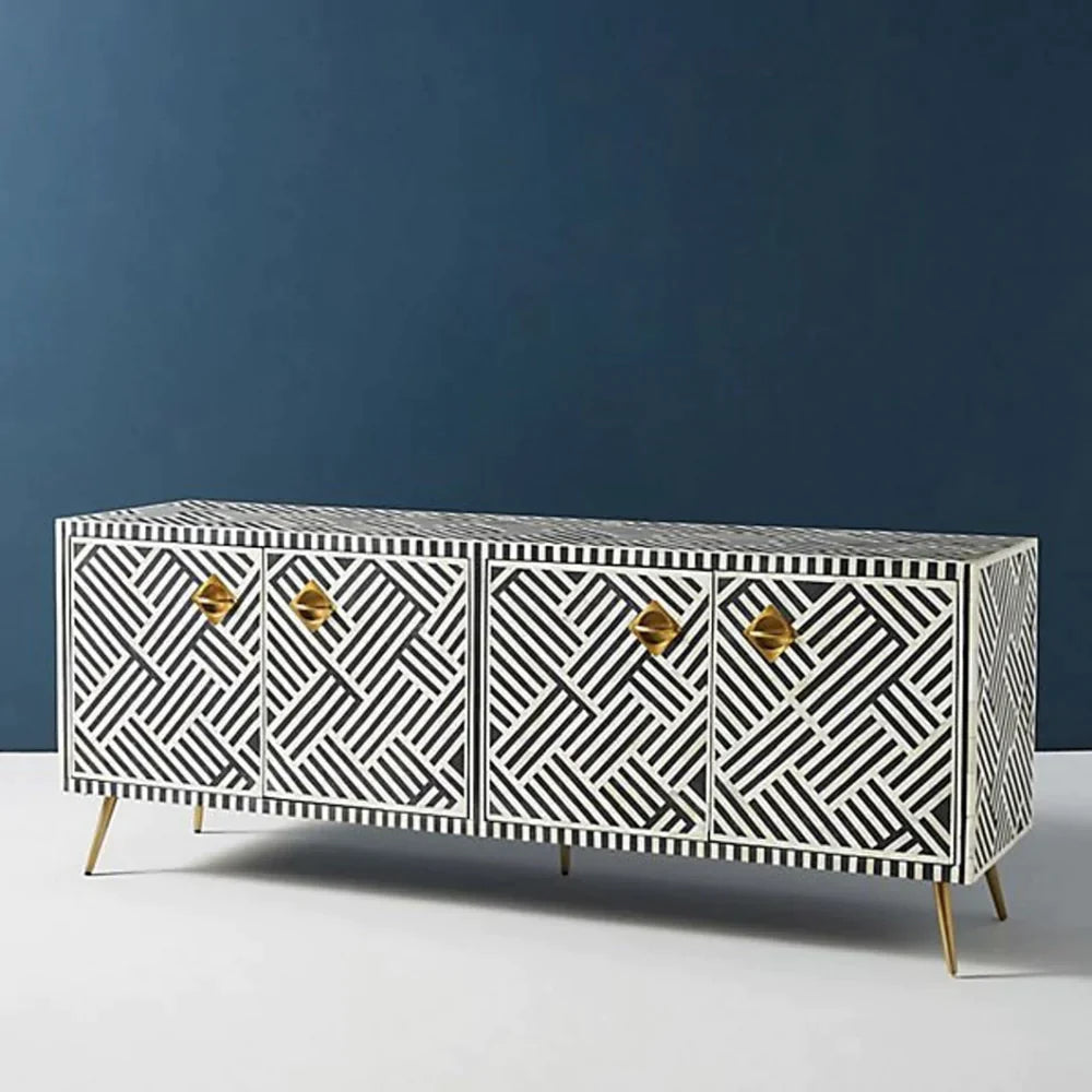 Mist Inlay Optical Media Console - Ziba Homes