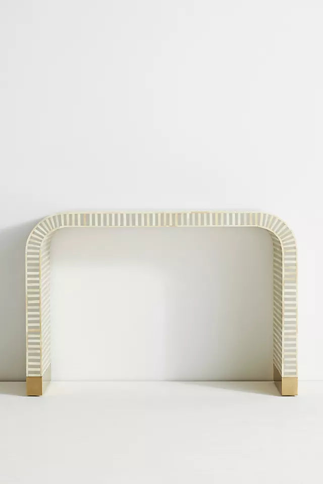 Suhira Inlay Waterfall Console - Ziba Homes