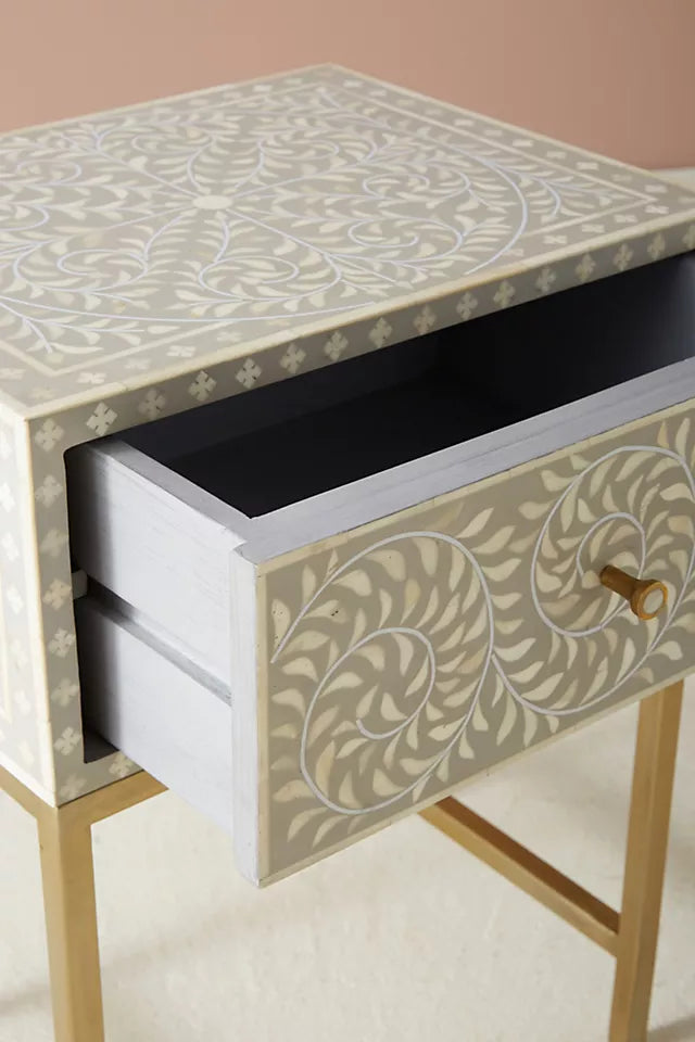 Sylvan Inlay Bedside Table - Ziba Homes