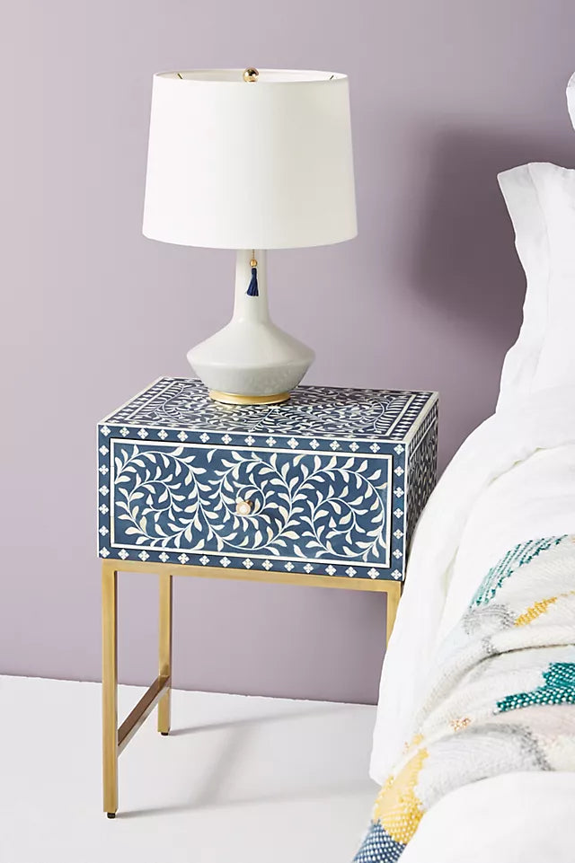 Sylvan Inlay Bedside Table - Ziba Homes