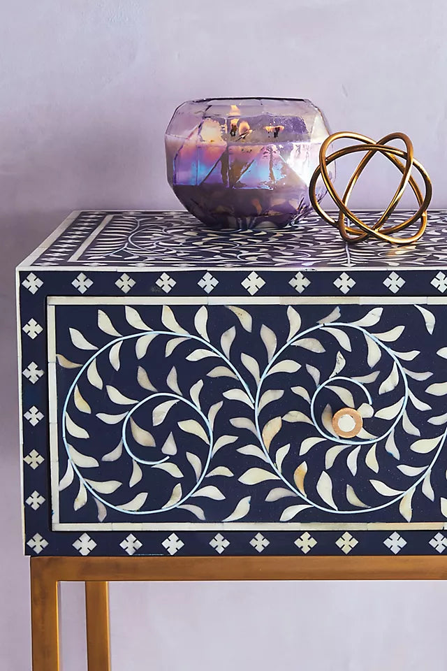 Sylvan Inlay Bedside Table - Ziba Homes