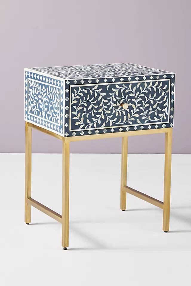 Sylvan Inlay Bedside Table - Ziba Homes