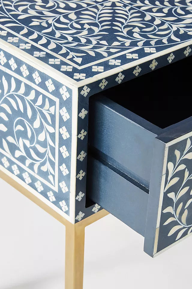 Sylvan Inlay Bedside Table - Ziba Homes