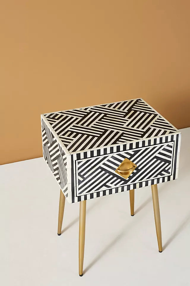 Mist Inlay Side Table - Ziba Homes