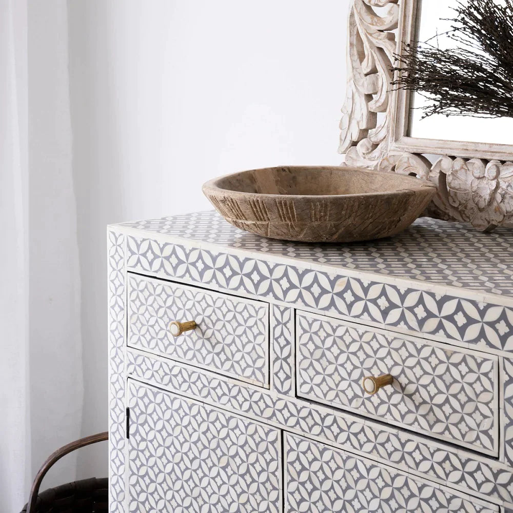 Medley Floral Inlay Sideboard Buffet - Ziba Homes