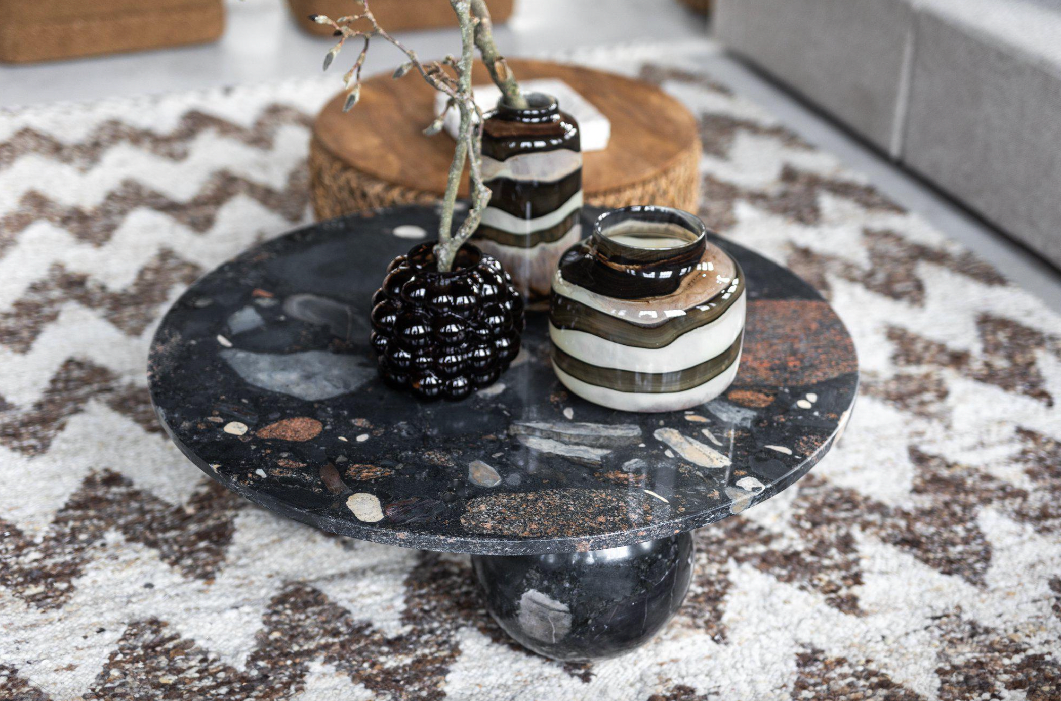 Sphira Marble Coffee Table Sphere Base