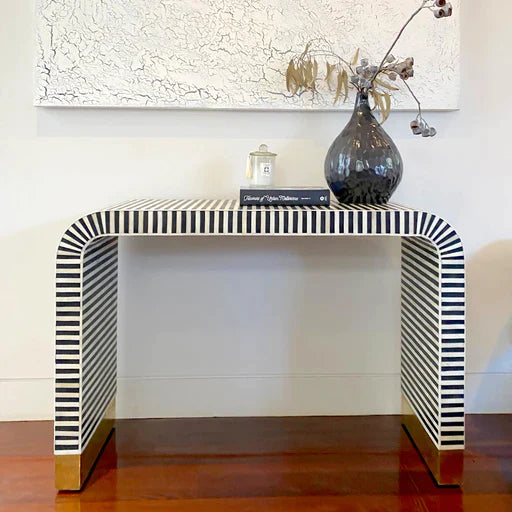 Suhira Inlay Waterfall Console - Ziba Homes
