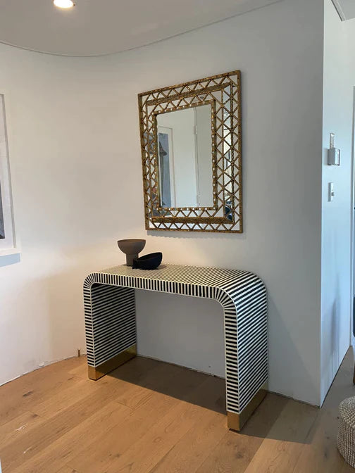 Suhira Inlay Waterfall Console - Ziba Homes