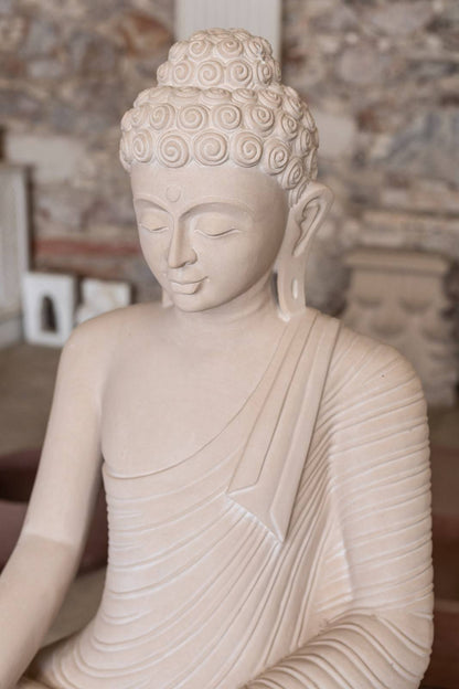 Pink Stone Buddha Sculpture