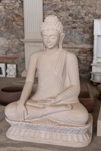 Pink Stone Buddha Sculpture