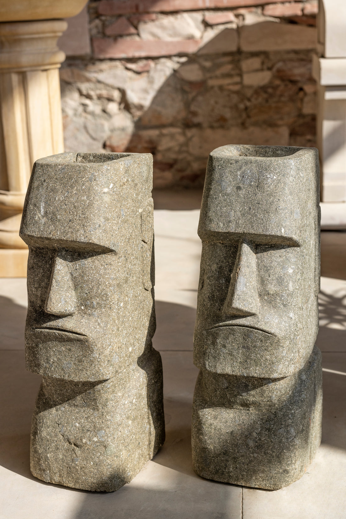 Moai Sculpture in Green Stone