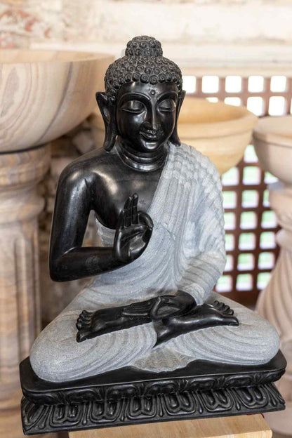 Black Stone Buddha Sculpture