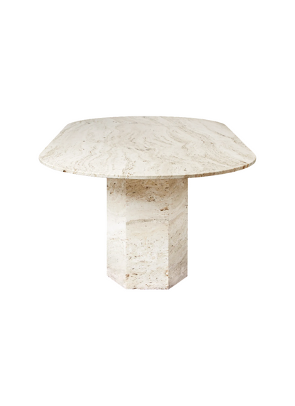 Ivory Luxe Travertine Dining Table