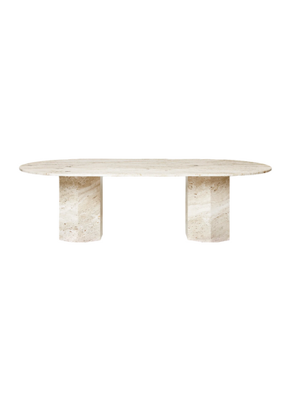 Ivory Luxe Travertine Dining Table