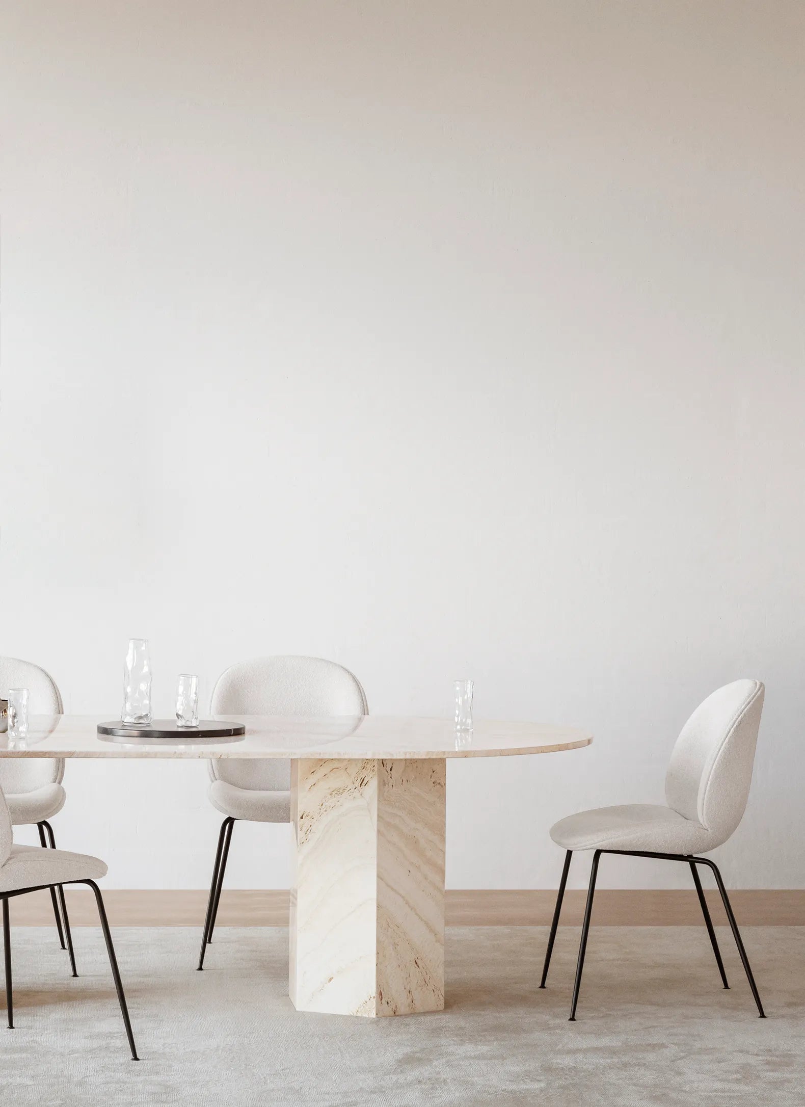 Ivory Luxe Travertine Dining Table