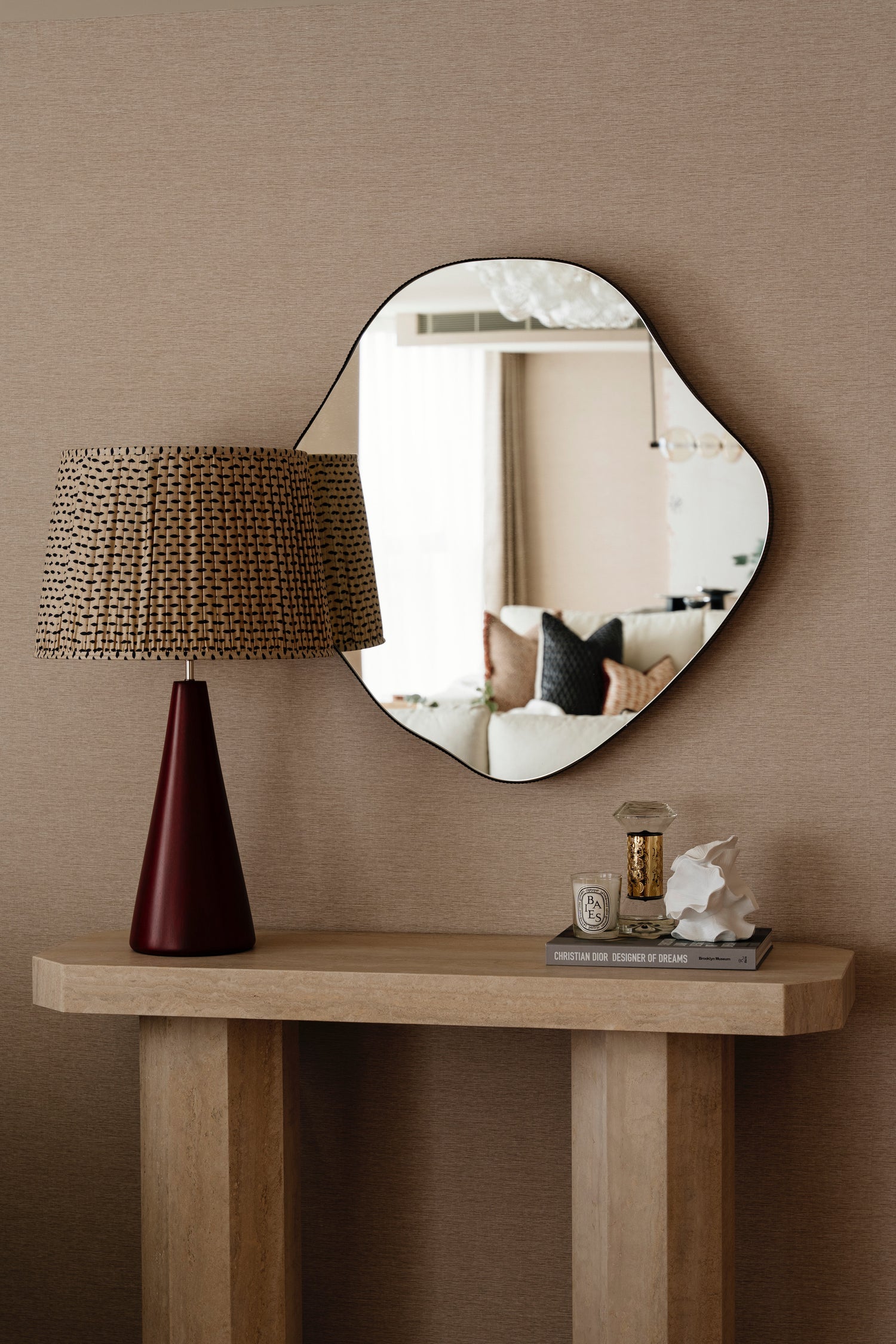 AURELIA TRAVERTINE CONSOLE TABLE