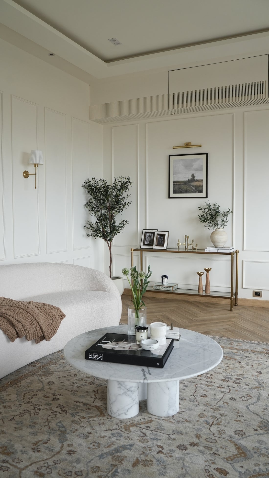 Tissu Coffee Table in White Arabescato