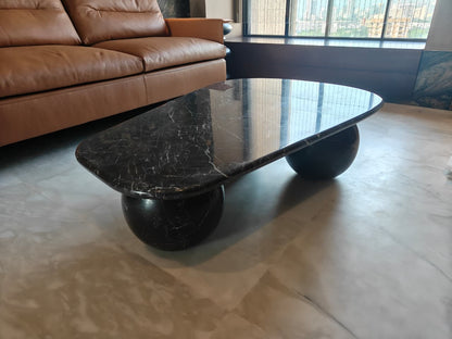 Black Marquina Globe Coffee Table
