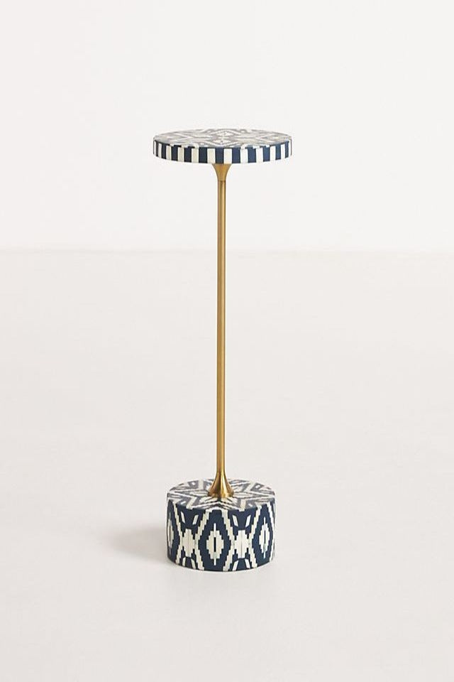 Ikat Inlay Petite End Table - Ziba Homes