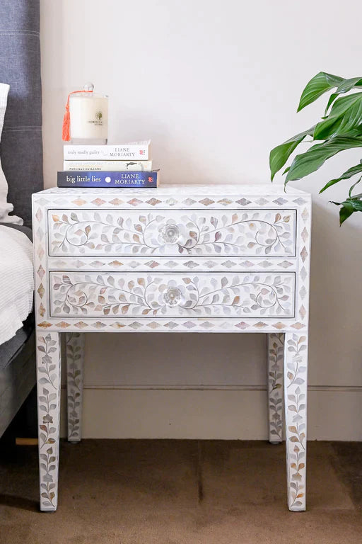 Willow Mother Of Pearl Side Table - Ziba Homes