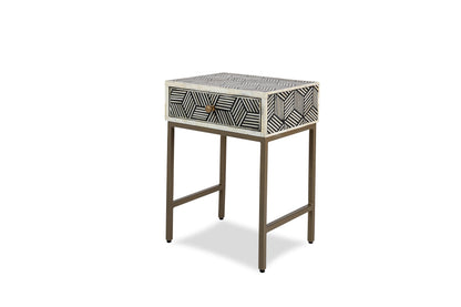 Mist Inlay Bedside Table - Ziba Homes