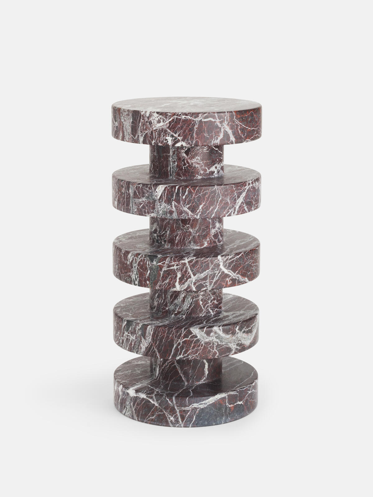 Rosso Marble Side Table