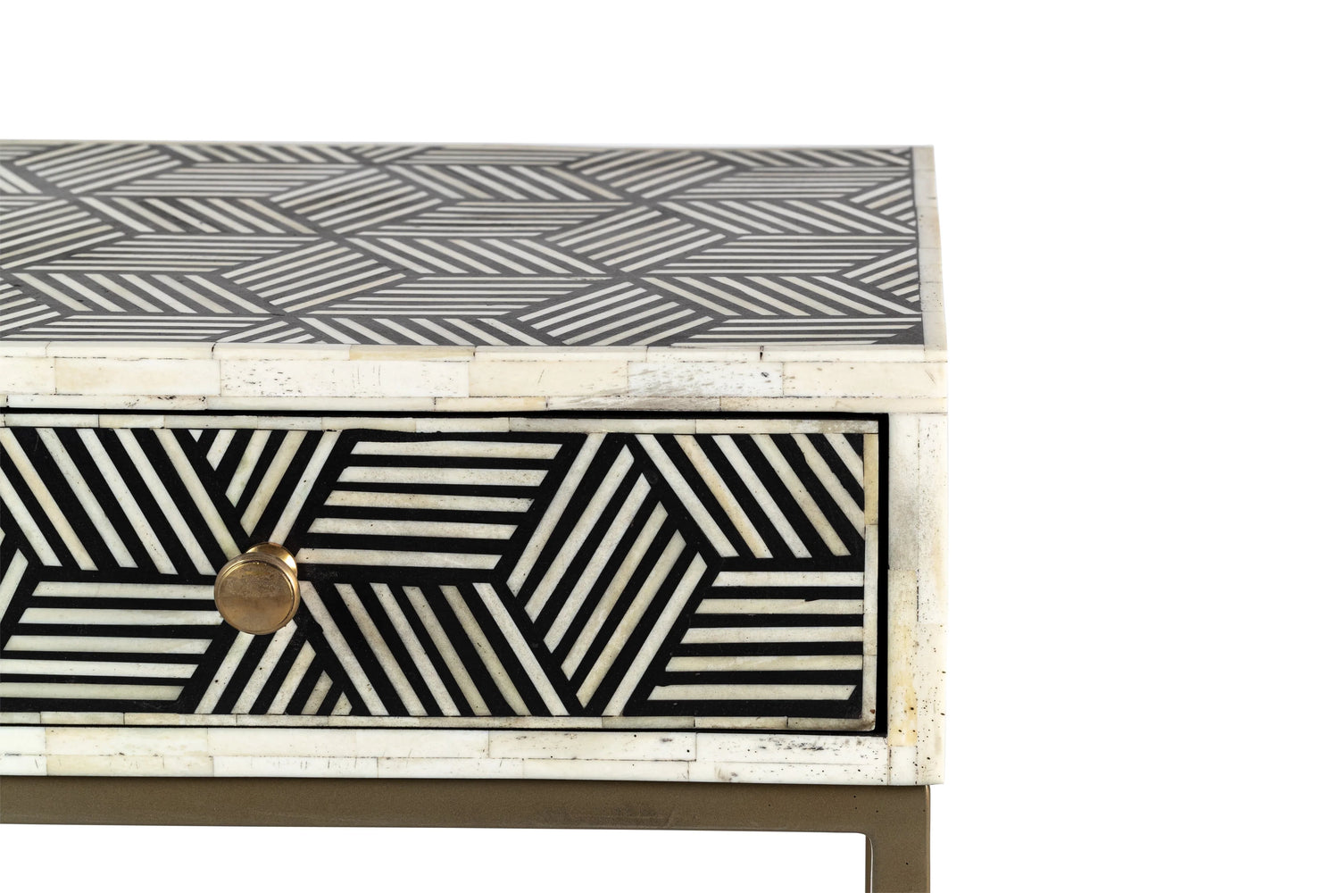 Mist Inlay Bedside Table - Ziba Homes