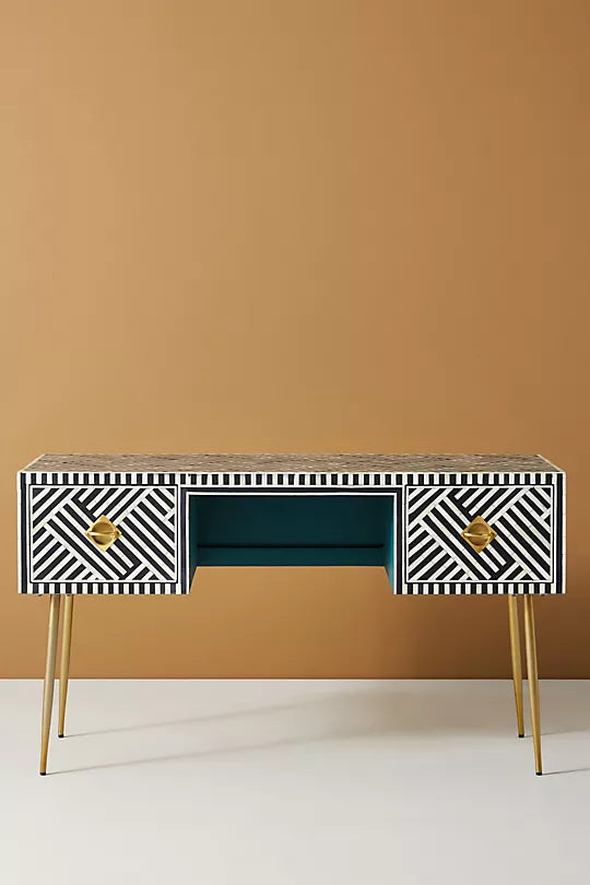 Mist Inlay Console Desk - Ziba Homes