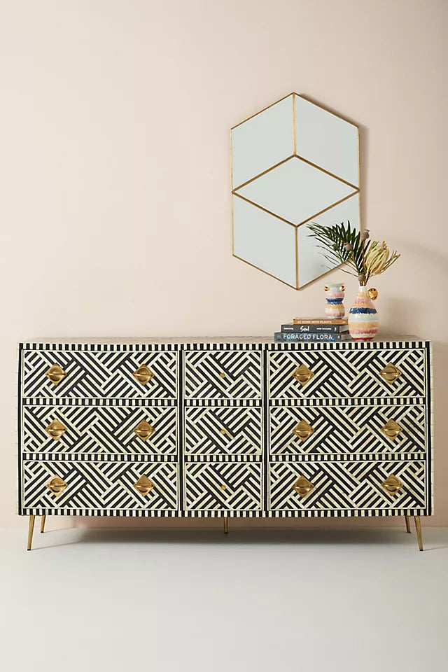 Mist Inlay 9-Drawer Dresser - Ziba Homes