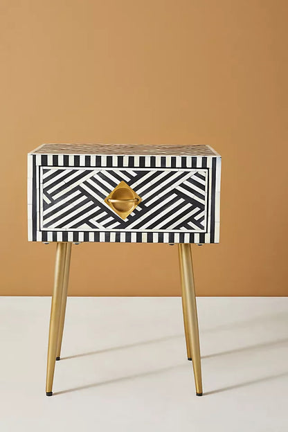 Mist Inlay Side Table - Ziba Homes