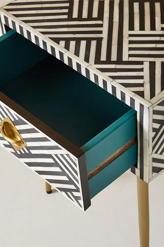 Mist Inlay Side Table - Ziba Homes