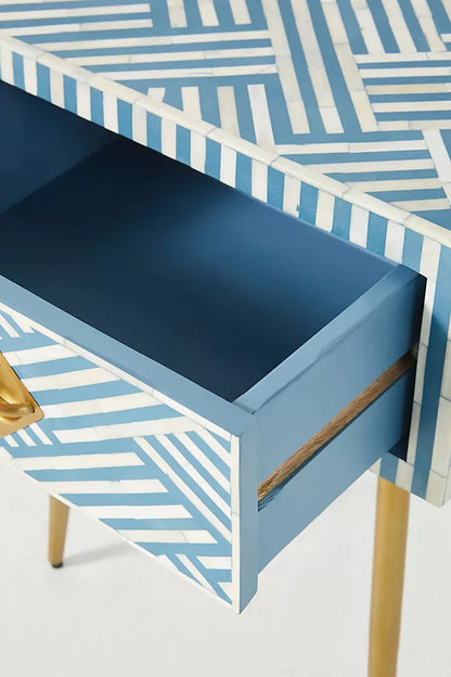 Mist Inlay Side Table - Ziba Homes