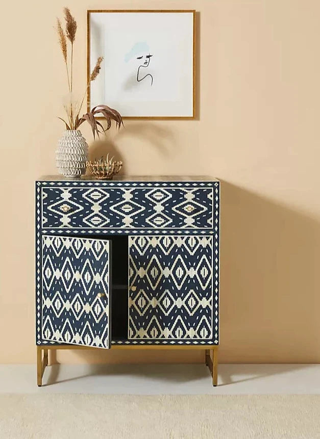 Ikat Inlay Drawer Storage Cabinet - Ziba Homes