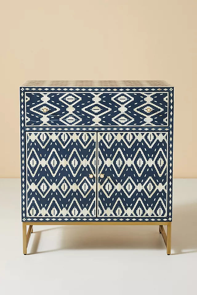 Ikat Inlay Drawer Storage Cabinet - Ziba Homes