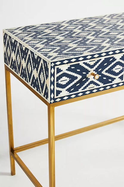 Ikat Inlay Console - Ziba Homes