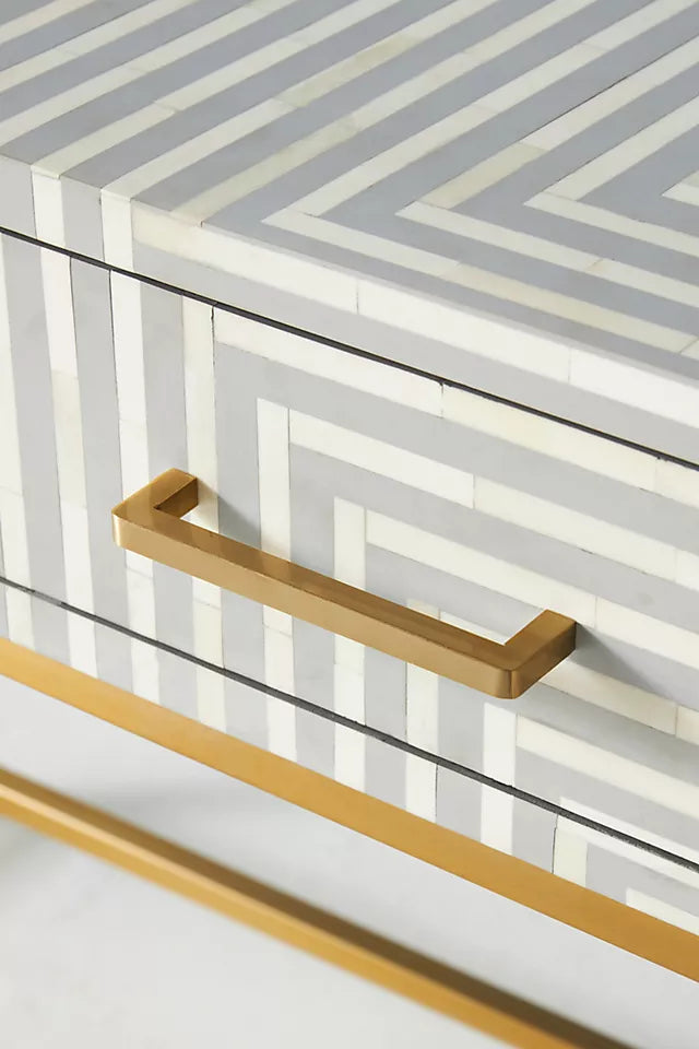 Savi Stripe Inlay Console - Ziba Homes