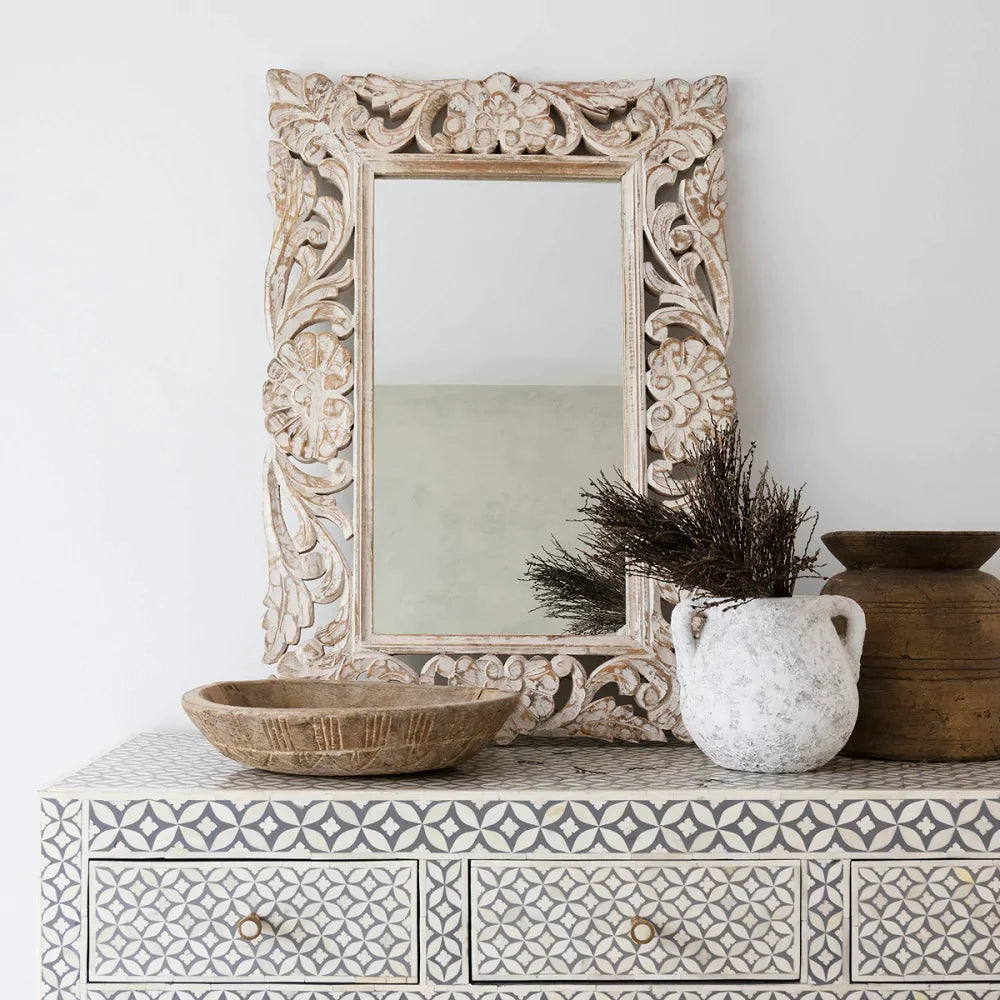 Medley Floral Inlay Sideboard Buffet - Ziba Homes