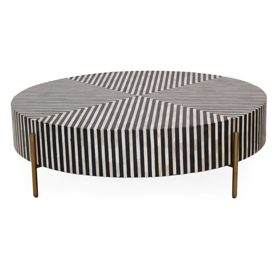 Egyptian Stripe Inlay Coffee Table - Ziba Homes