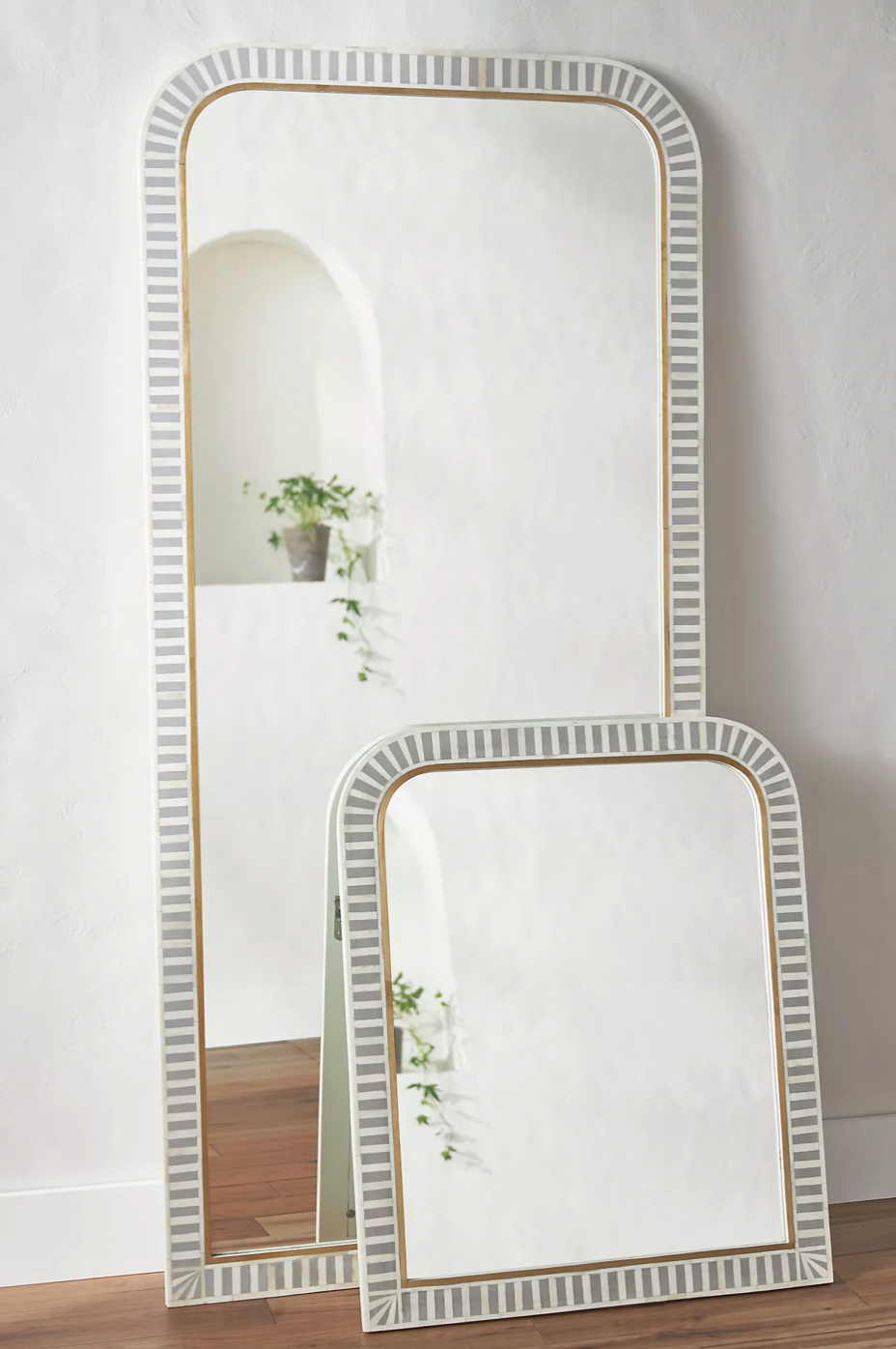 Suhana Waterfall Bone Inlay Floor Mirror