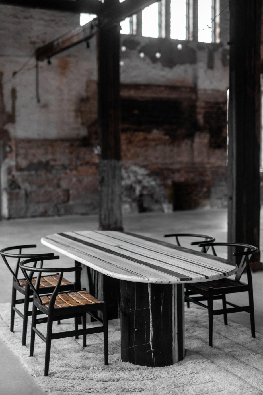 Majestic Panda Marble Dining Table