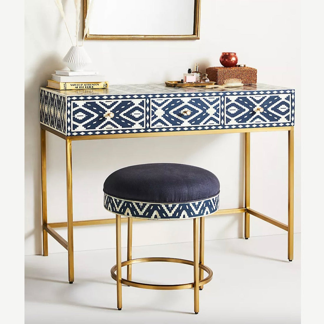 Ikat Inlay Console - Ziba Homes