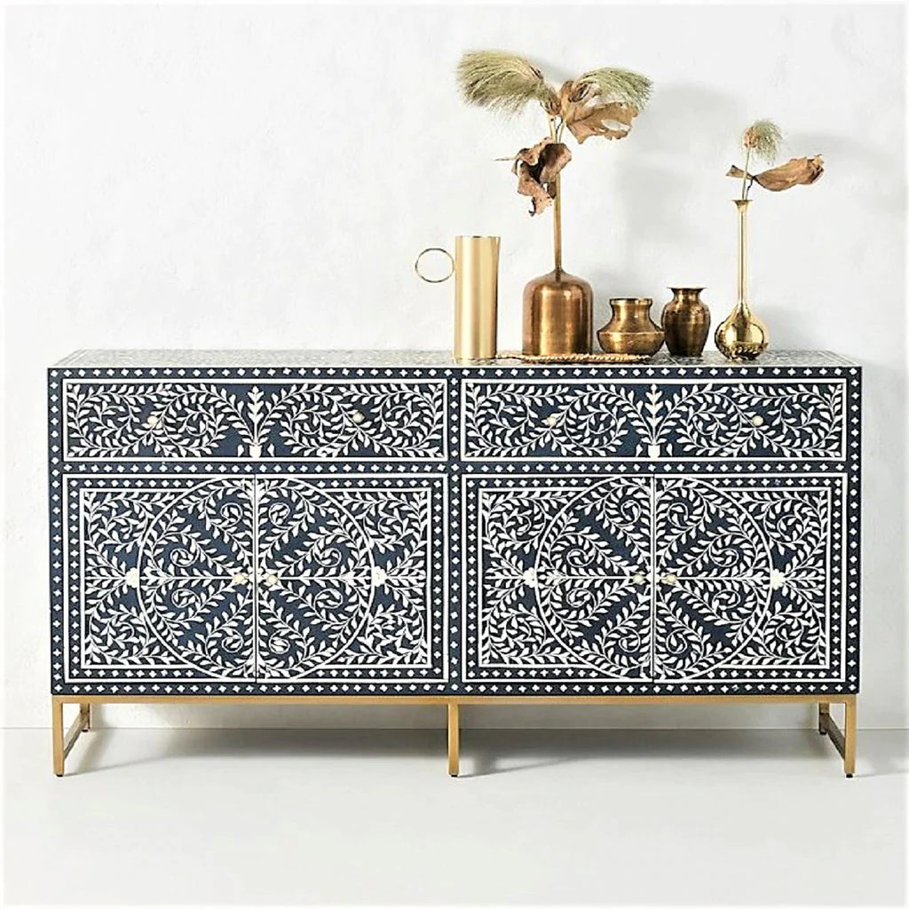 Ikat Inlay Drawer Storage Cabinet - Ziba Homes