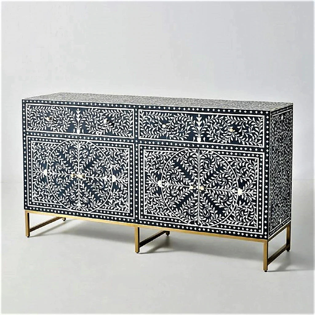 Ikat Inlay Drawer Storage Cabinet - Ziba Homes